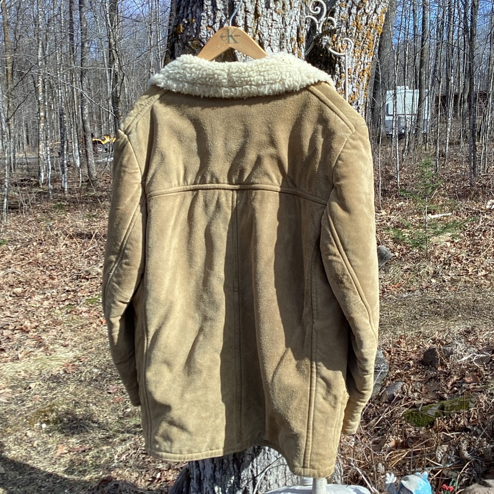 🦌 BUCKSKIN EUC Vintage SEARS The LEATHER SHOP  SHEARLING 😎 RARE UniSex - Picture 2 of 12